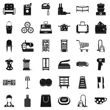 Kesme tahtası Icons set, basit tarzı