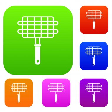 Paslanmaz Barbekü Izgara kamp sepet renk koleksiyonu ayarla