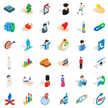 İnsan Icons set, izometrik stili