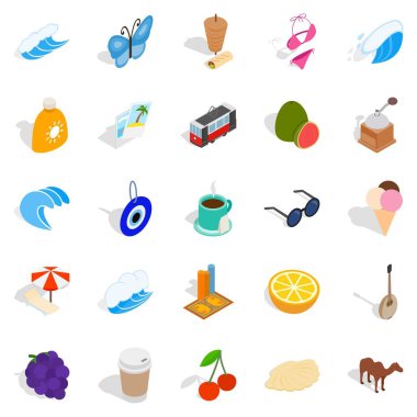 Ülke Türkiye Icons set, izometrik stili
