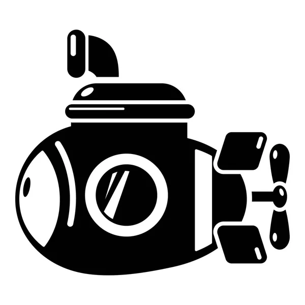 Tengeralattjáró óceán ikon, egyszerű fekete stílus — Stock Vector