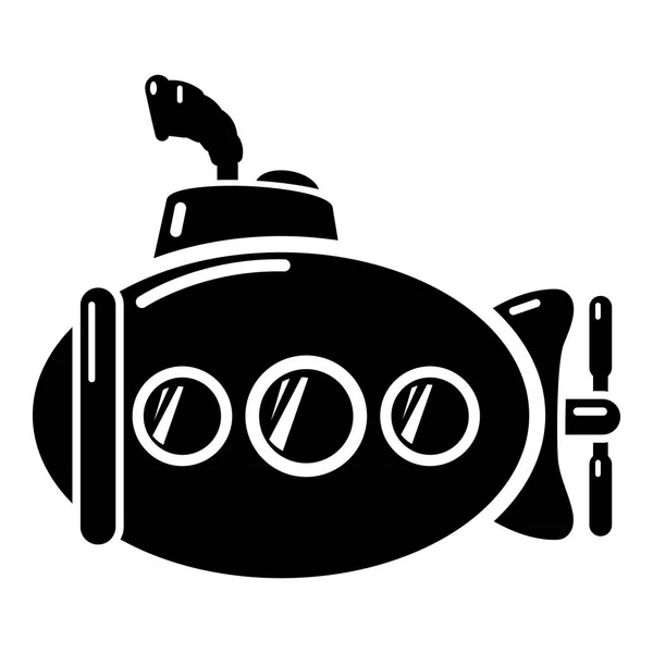 Denizaltı komik simgesi, basit siyah stil — Stok Vektör