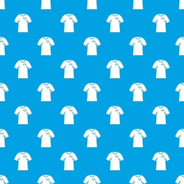 Skjorta med flagga Brasilien tecken mönster sömlös blå — Stock vektor