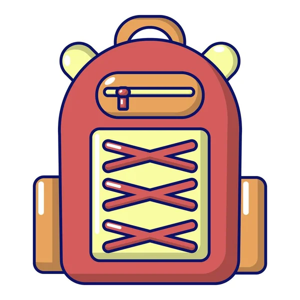 Mochila estudiante icono, estilo de dibujos animados — Archivo Imágenes Vectoriales