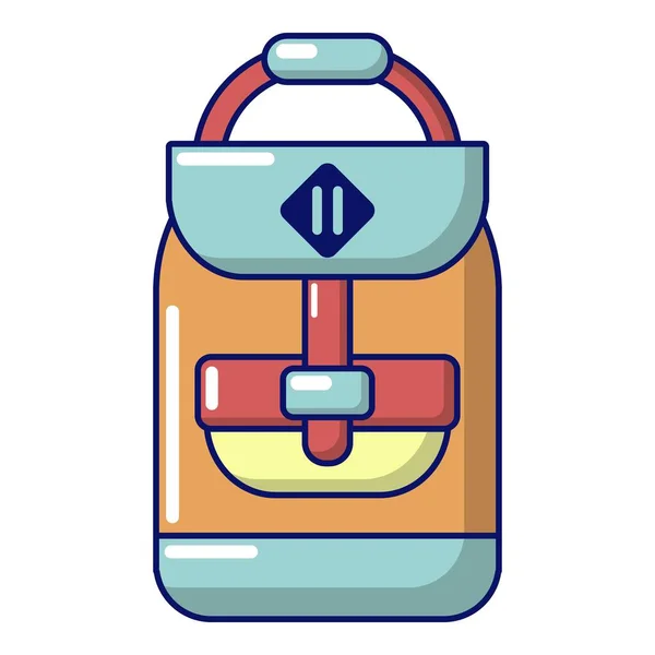 Backpack schoolboy icon, cartoon style — Stock Vector