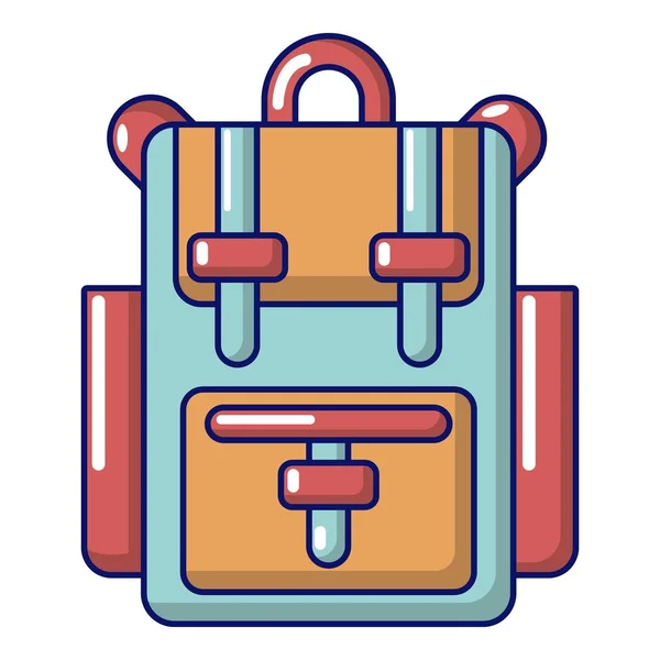 Іконка пригод рюкзака, мультиплікаційний стиль — стоковий вектор