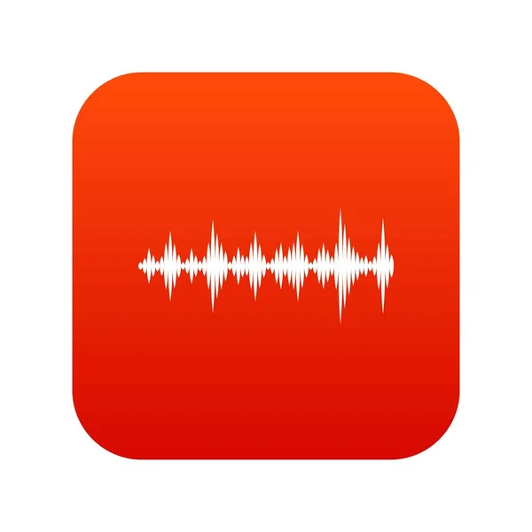 Muziek geluidsgolven pictogram digitale rood — Stockvector