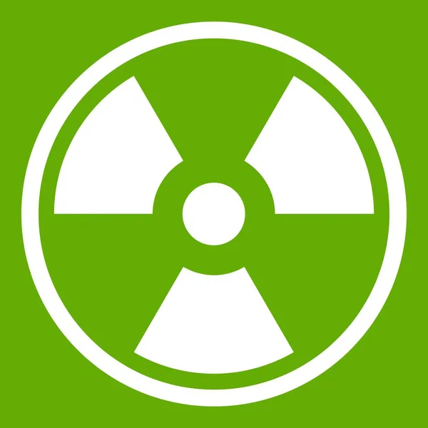 Κίνδυνος πυρηνικού εικονίδιο πράσινο — Διανυσματικό Αρχείο
