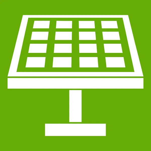 Panel de energía solar icono verde — Vector de stock