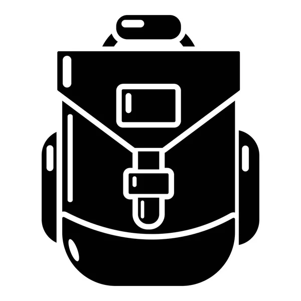 Backpacking ikonu, jednoduché černé styl — Stockový vektor