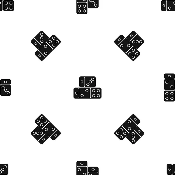 Tres dados cubos patrón inconsútil negro — Vector de stock