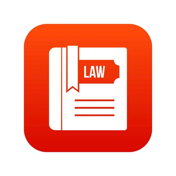 Значок юридичної книги цифровий червоний — стоковий вектор