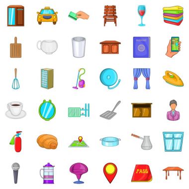 Resepsiyon Icons set, karikatür tarzı