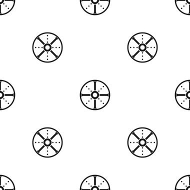 Yuvarlak kalkan desen sorunsuz siyah