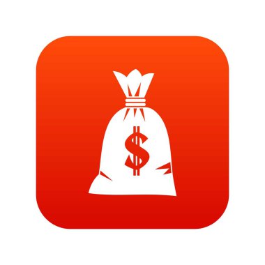 Para çantası simgesini dijital kırmızı