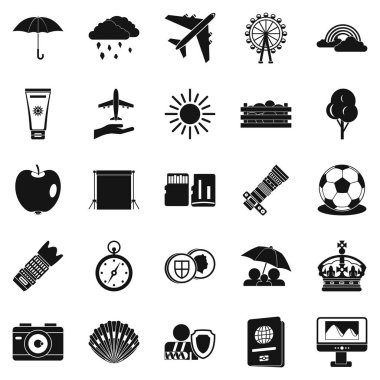 Şemsiye Icons set, basit tarzı