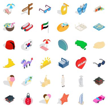 Geri kalan Icons set, izometrik stili