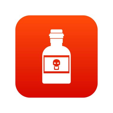 Zehir şişe simgesi dijital kırmızı
