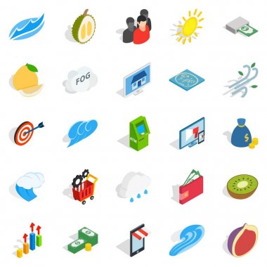 Evrensel Icons set, izometrik stili