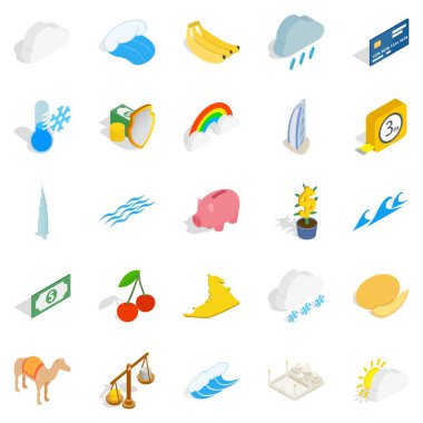 Çok amaçlı Icons set, izometrik stili