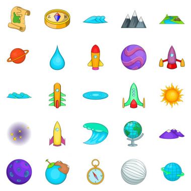 Evren Icons set, karikatür tarzı