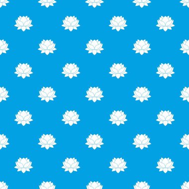 Nilüfer çiçek deseni kesintisiz mavi