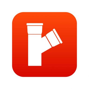 Plastik boru bağlantı simgesi dijital kırmızı