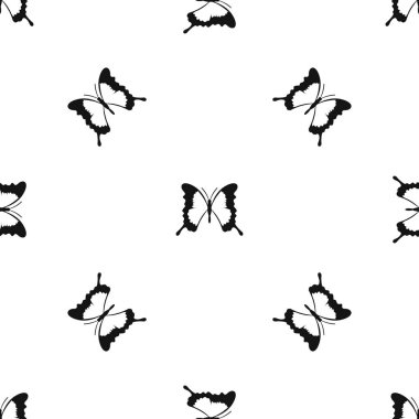 Swallowtail kelebek deseni sorunsuz siyah