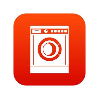 Çamaşır makinesi simgesini dijital kırmızı