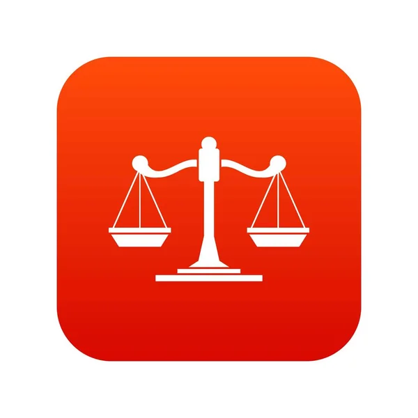 Scales of justice icon digital red — Stock Vector