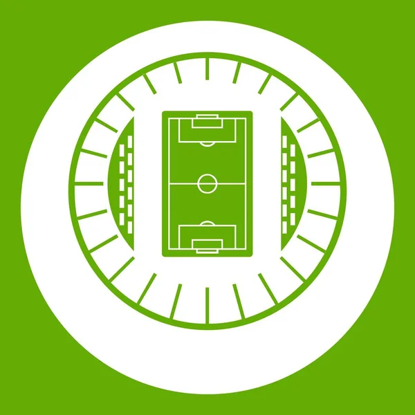 Зеленый иконка круглого вида стадиона — стоковый вектор