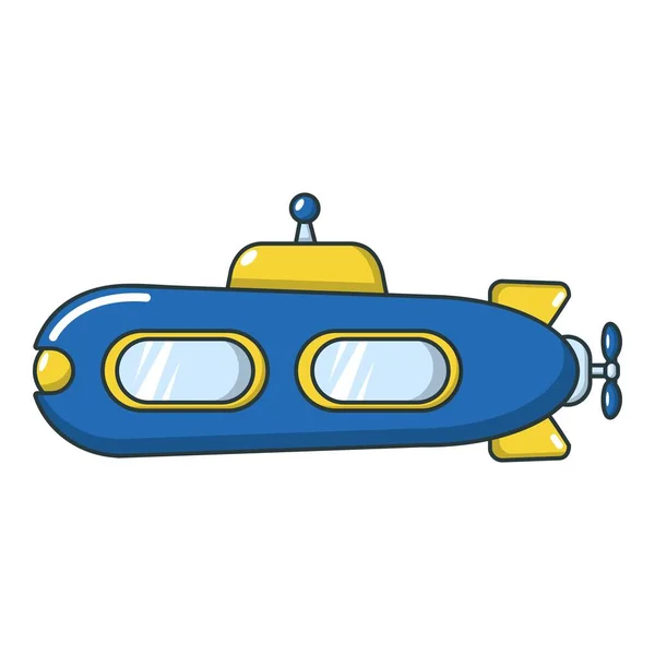 Ubåten retro ikon, tecknad stil — Stock vektor