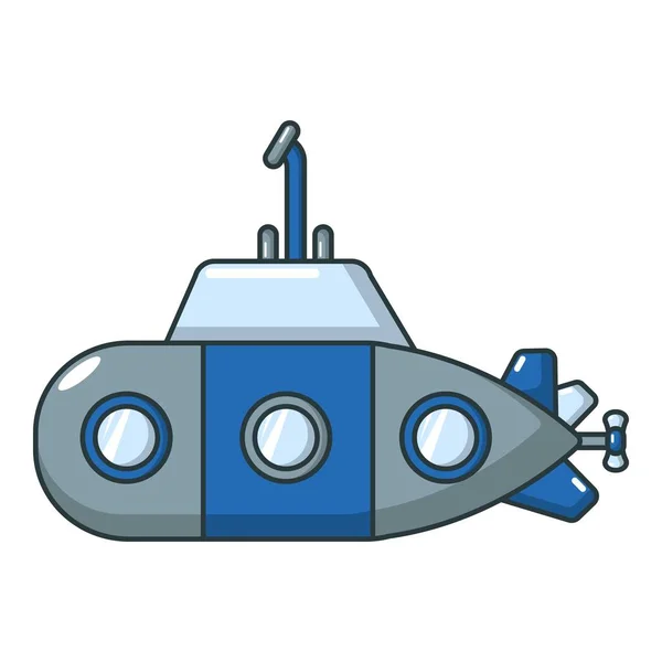 Icono de transporte submarino, estilo de dibujos animados — Vector de stock