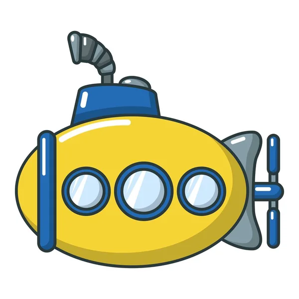 Icône drôle de sous-marin, style dessin animé — Image vectorielle