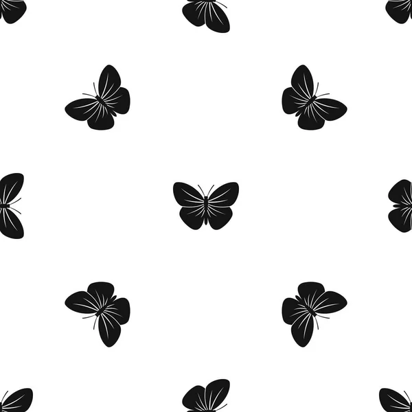 Fekete pillangó mintás varrat nélküli fekete — Stock Vector
