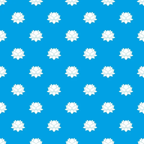 Patrón de flor de lirio de agua azul sin costura — Vector de stock