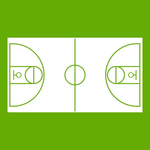 Campo de baloncesto icono verde — Vector de stock