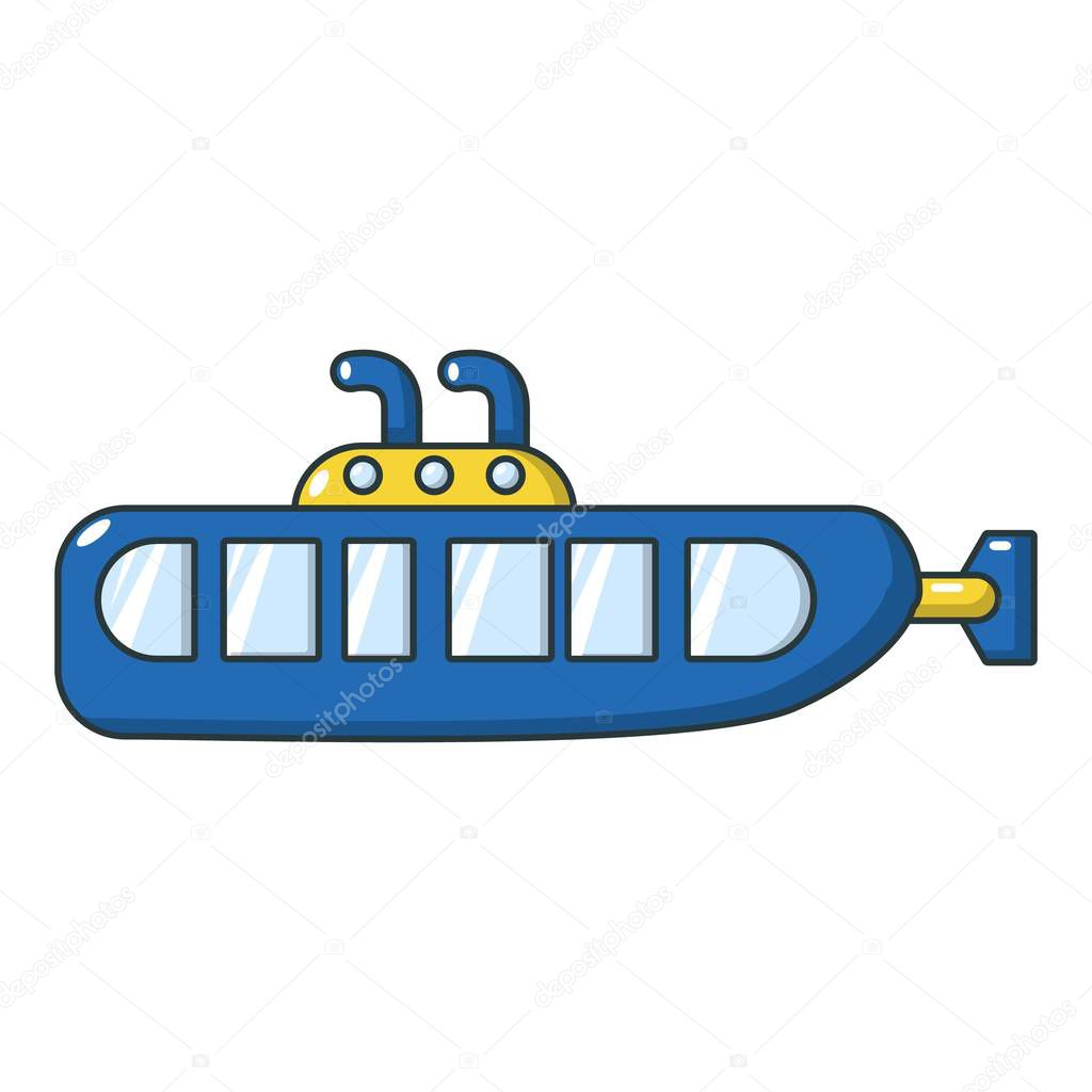 Submarine design icon, cartoon style