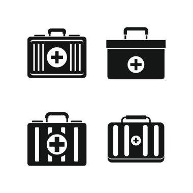 İlk yardım kiti simge seti, basit tarzı