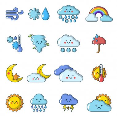 Weater Icons set, karikatür tarzı