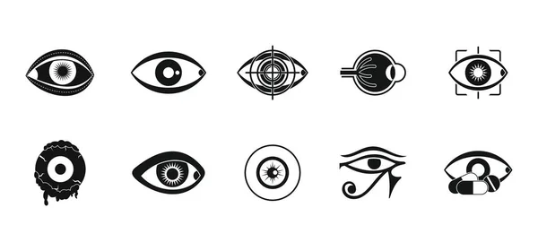 Conjunto de ícones de olhos, estilo simples — Vetor de Stock