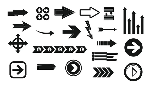 Arrow icon set, simple style — Stock Vector