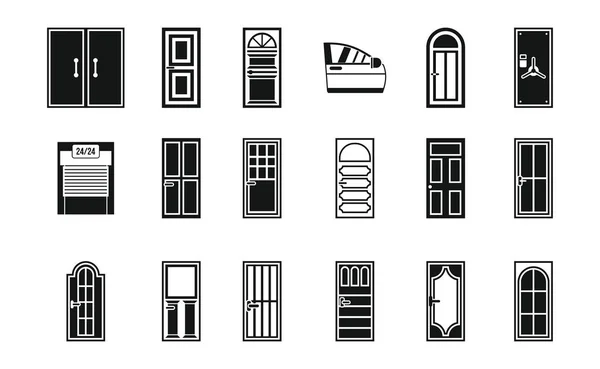 Conjunto de ícones de porta, estilo simples — Vetor de Stock