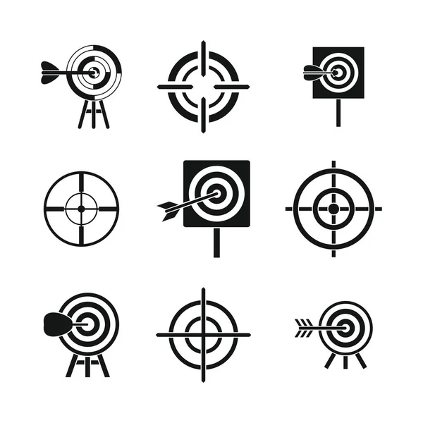 Set ikon target, gaya sederhana - Stok Vektor