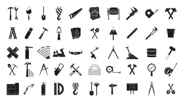 Conjunto de ícones de ferramentas de construção, estilo simples — Vetor de Stock