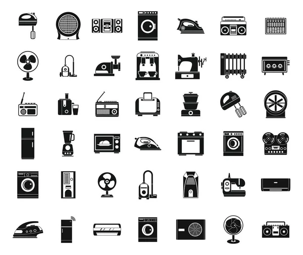 Ensemble d'icônes d'appareils, style simple — Image vectorielle