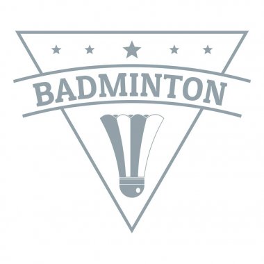 Badminton logosu, basit gri tarzı