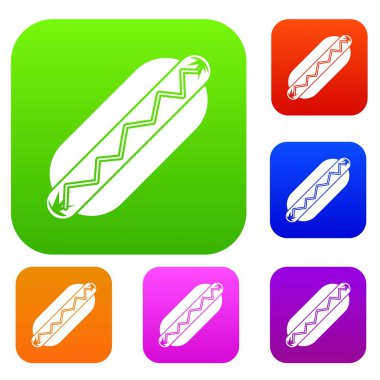 Bun ve sosis renk koleksiyonu ayarla