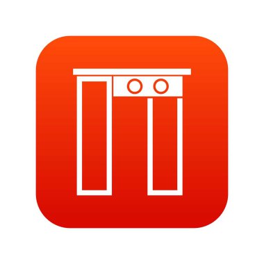 Güvenlik kapısı Havaalanı simgesi dijital Red