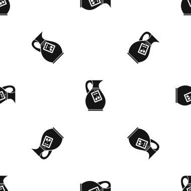 Zeytinyağı desen sorunsuz siyah ile sürahi